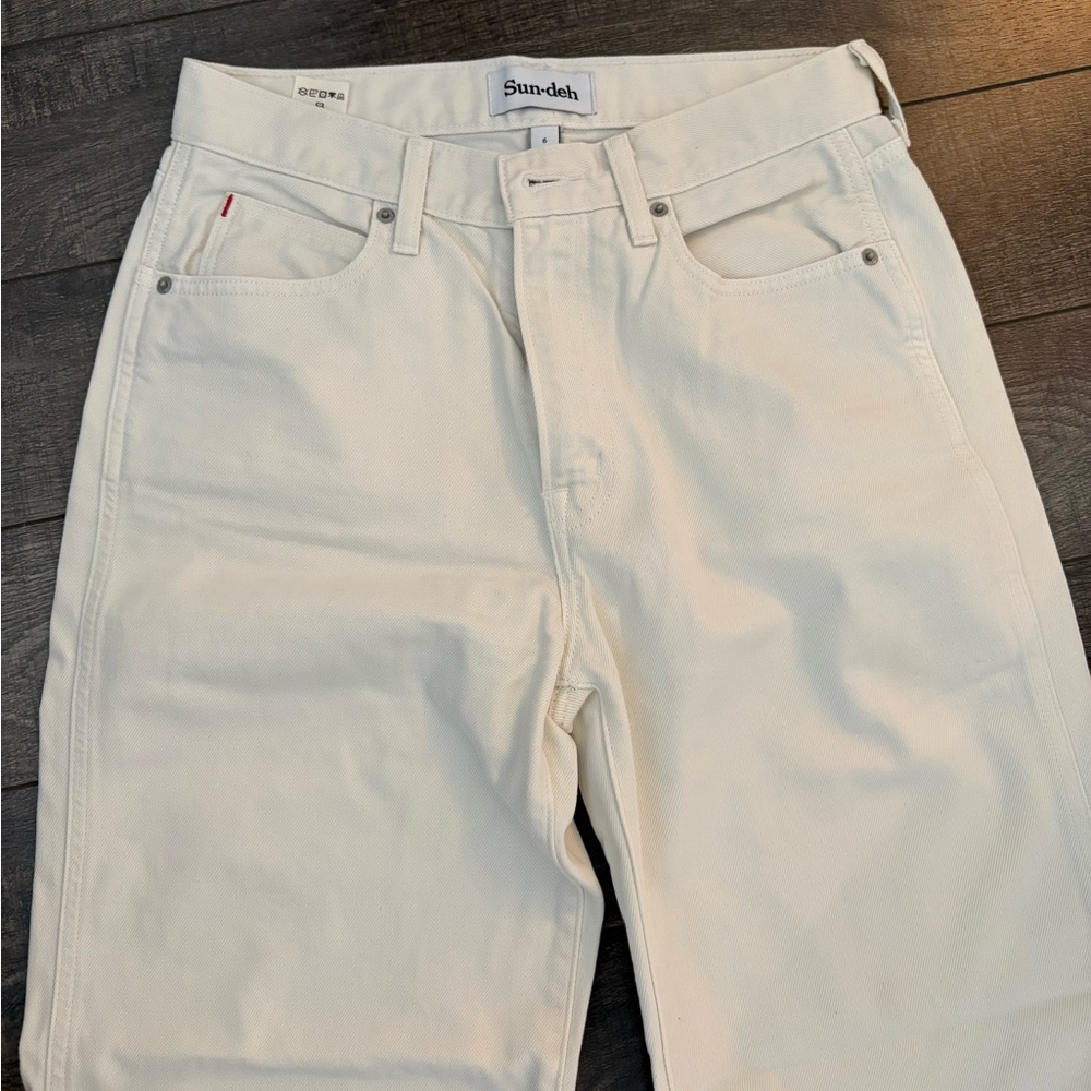 High Rise Cream Jeans - Picture 2 of 3